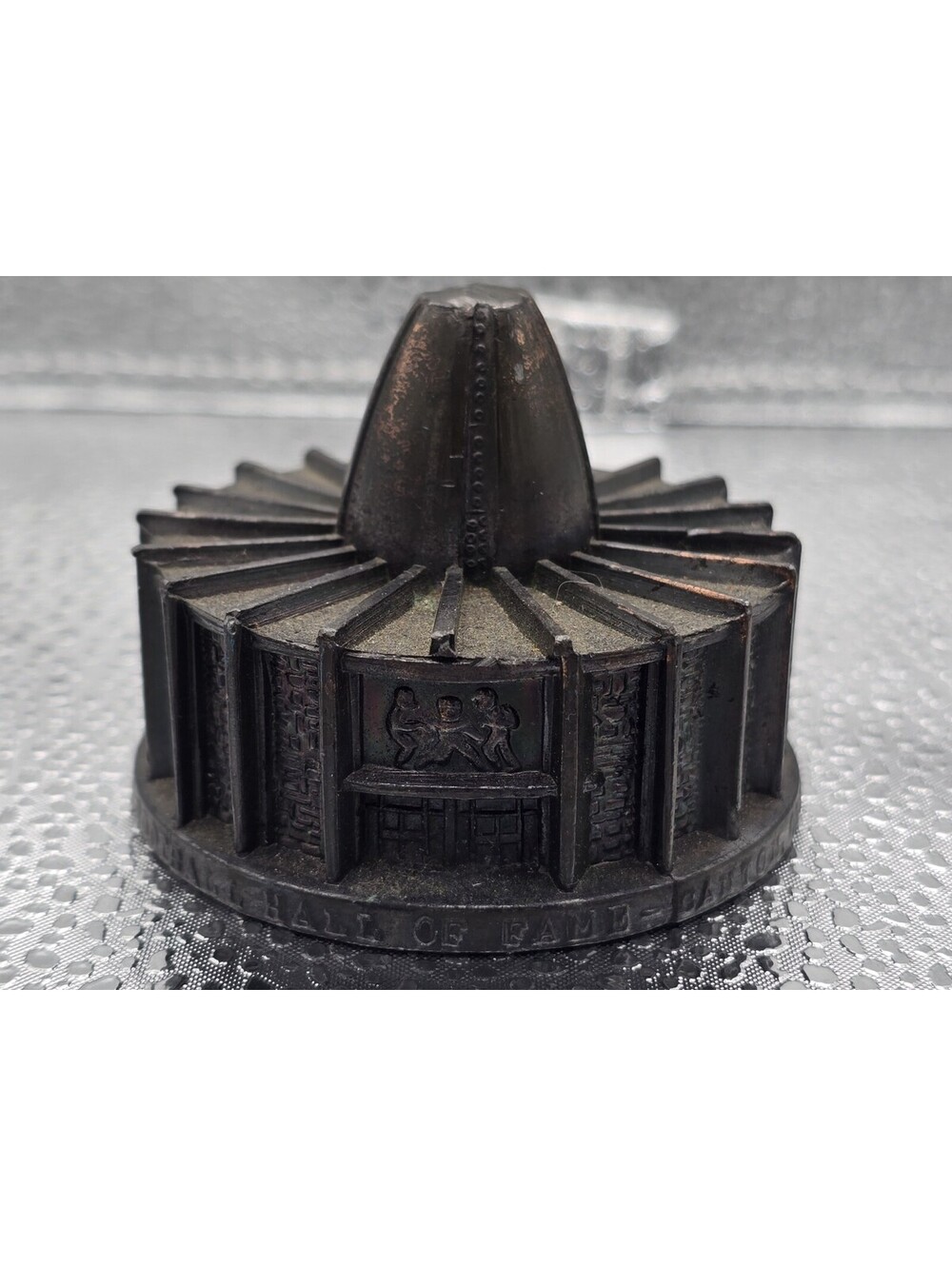 Vintage Pro Football Hall Of Fame Canton, OH Metal Souvenir Building Paperweight